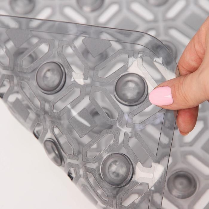 Коврик противоскользящий в ванну на присосках Доляна «Рельеф»,37×88 см, цвет МИКС Коврик противоскользящий в ванну на присосках Доляна «Рельеф»,37×88 см, цвет МИКС