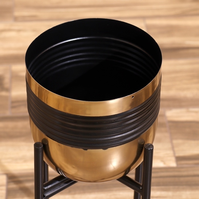 Кашпо на подставке  Кашпо на подставке "Твин" металл (набор 2 шт), диаметр 23 и 19 см