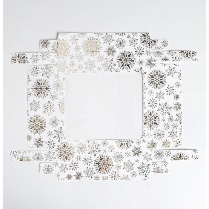 Коробка подарочная новогодняя складная «Снежинки», 23.5 х 20.5 х 5.5 см, Новый год Коробка подарочная новогодняя складная «Снежинки», 23.5 х 20.5 х 5.5 см, Новый год