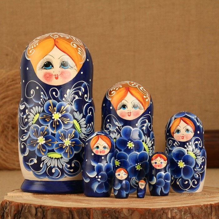 Матрёшка 7-ми кукольная  Матрёшка 7-ми кукольная "Зина"  , 23-25см, ручная роспись.