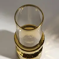 Подсвечник на 1 свечу &laquo;Омут&raquo;, керамика, стекло, d=8 см, золото, 9.5&times;9.5&times;26 см