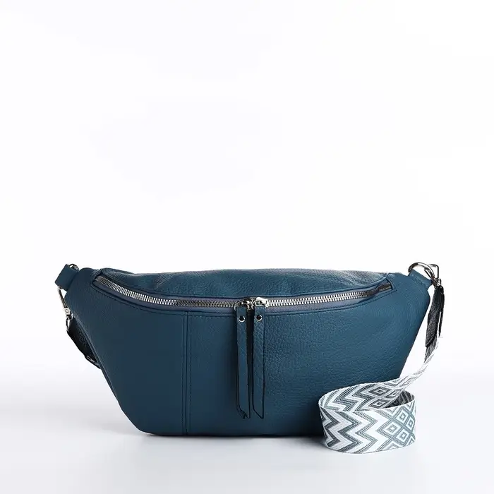 Сумка женская кросс-боди на молнии, 34&times;11&times;17 см, синяя