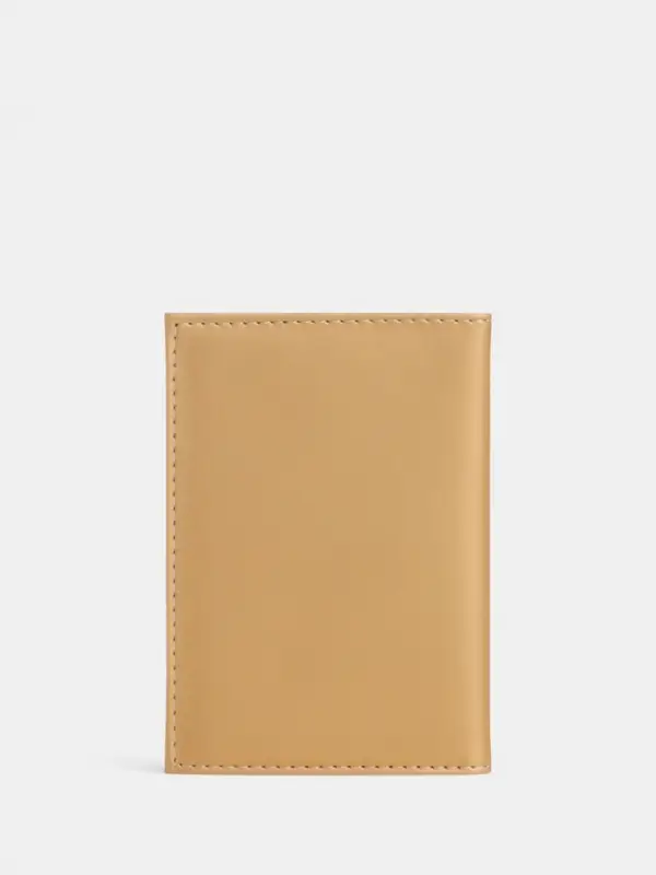 Обложка для паспорта, с тиснением, бежевая