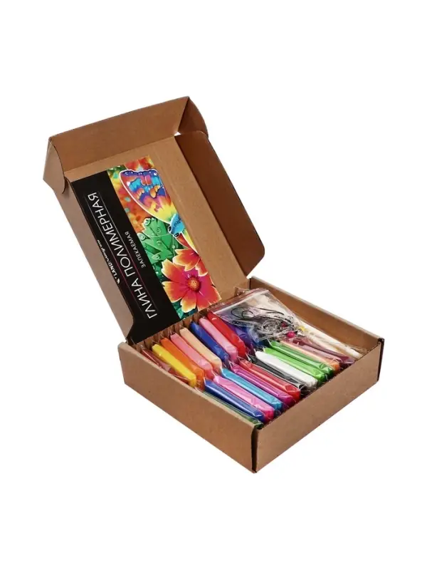 Набор глина полимерная запекаемая Calligrata, 24 по 20 г, с аксессуарами, в гофрокоробе