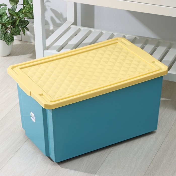 Контейнер для хранения игрушек на колесах Follow Me, 57 л, цвет синий колокольчик Контейнер для хранения игрушек на колесах Follow Me, 57 л, цвет синий колокольчик