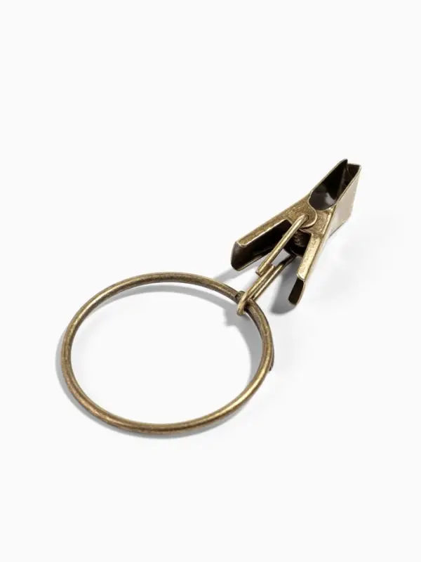 Кольцо для карниза, с зажимом, d=30/33 мм, 20 шт., цвет бронзовый