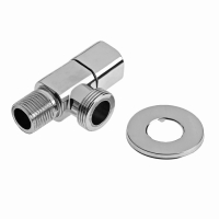 Кран для бытовых приборов ZEIN engr, 1/2" х 3/4", квадратный, угловой, хром