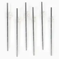 Трубочки для коктейля "Снежинки", серебро набор 6 штук Трубочки для коктейля "Снежинки", серебро набор 6 штук