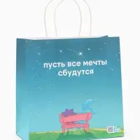 Пакет подарочный &laquo;Мечты сбываются&raquo;, Смешарики, 22&times;22&times;11 см