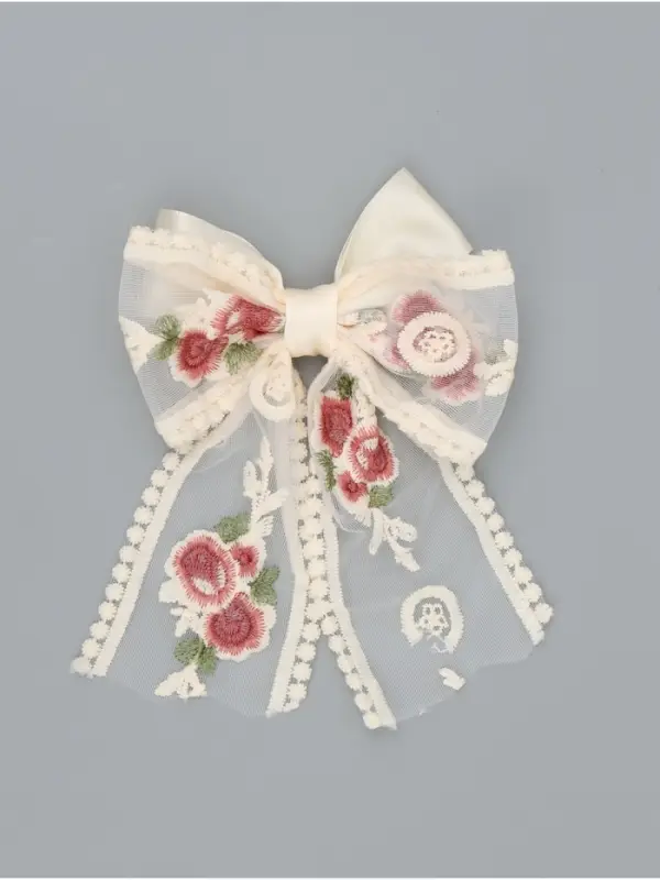 Бант для волос на заколке с вышивкой «Цветы», Принцессы Бант для волос на заколке с вышивкой «Цветы», Принцессы
