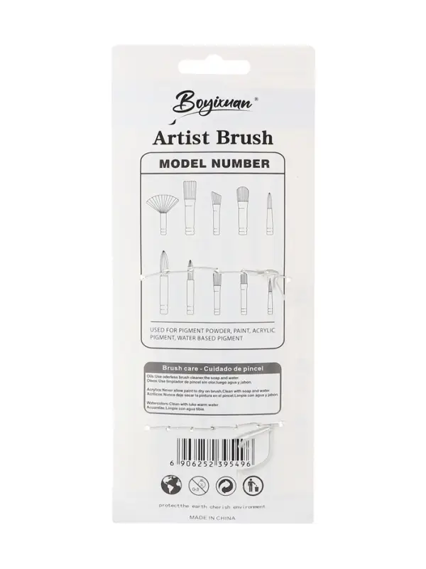 Набор кистей для рисования, синтетика, 6 штук: № 2, 4, 6, 8, 10, 12, круглые, международный размер