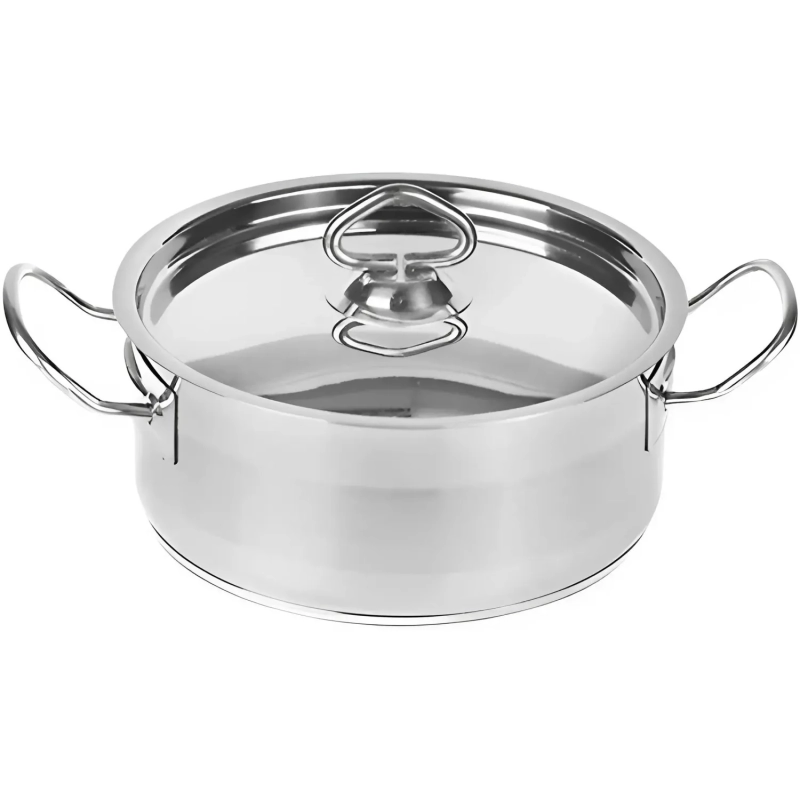 Кастрюля 2л, нерж. сталь ,тройное дно, с дв ручками, d195мм, h81мм,индукция