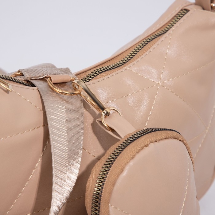 Сумка-багет на молнии, цвет бежевый Сумка-багет на молнии, цвет бежевый