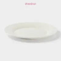 Тарелка десертная Доляна White Label, d=18.3 см, с утолщённым краем, фарфор, белая
