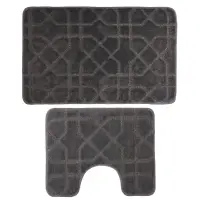 Набор ковриков для ванной и туалета тм VETTA Геометрия, 50x80см + 50x40см, полиэстер, 3 цвета