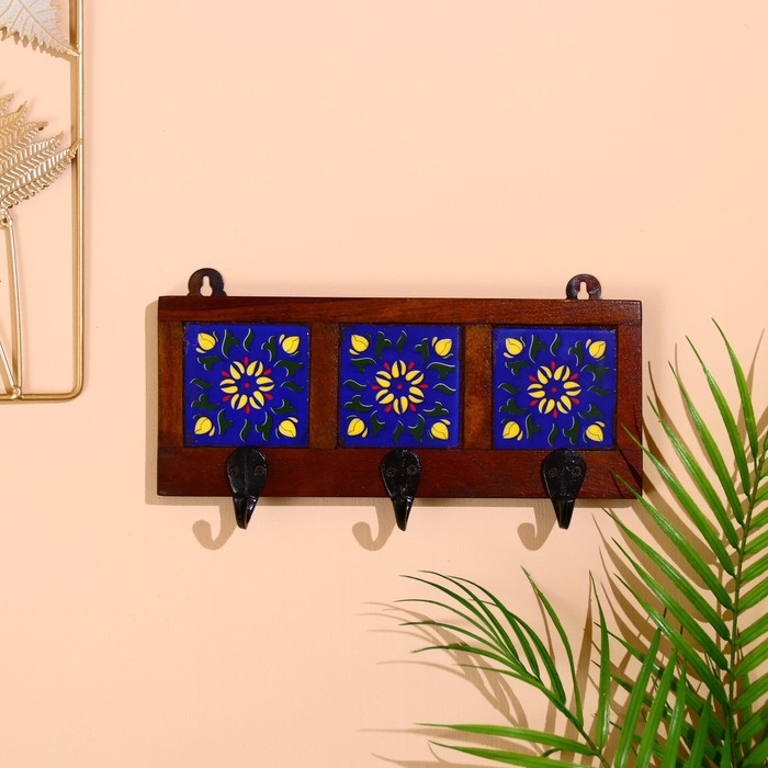 Вешалка Вешалка "Узоры" дерево, 3 крючка