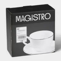 Чайная пара фарфоровая Magistro La Perle, 2 предмета: чашка 230 мл, блюдце d=15 см, цвет белый Чайная пара фарфоровая Magistro La Perle, 2 предмета: чашка 230 мл, блюдце d=15 см, цвет белый