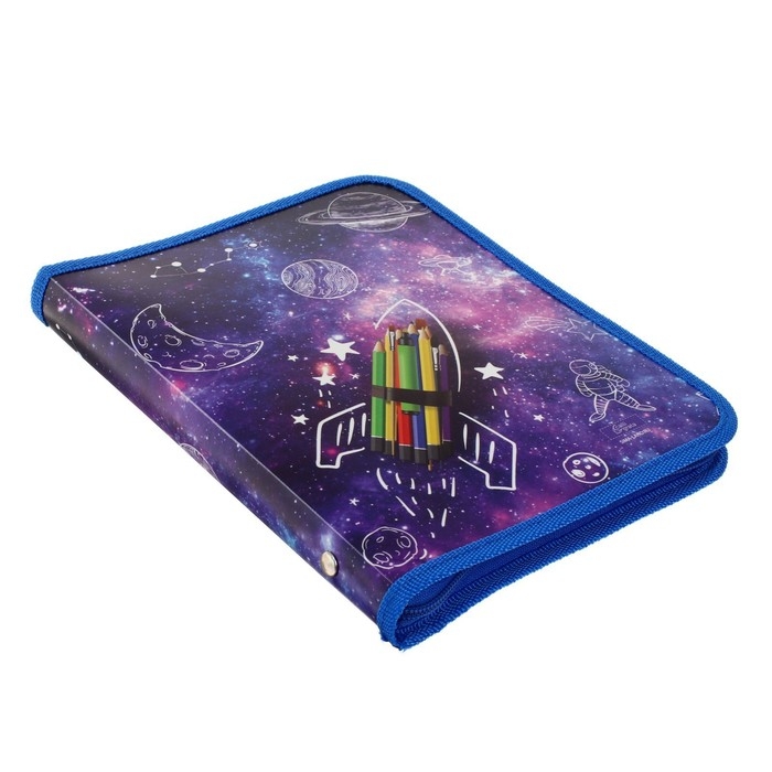 Папка для тетрадей А5, 180 х 230 х 25 мм, молния вокруг, пластиковая 0.5, ПМ-А5-04 Calligrata  Папка для тетрадей А5, 180 х 230 х 25 мм, молния вокруг, пластиковая 0.5, ПМ-А5-04 Calligrata "Ракета"