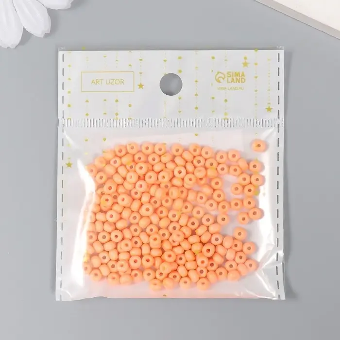 Бисер стекло 6/0  Бисер стекло 6/0 "Розовая креветка" 15 гр