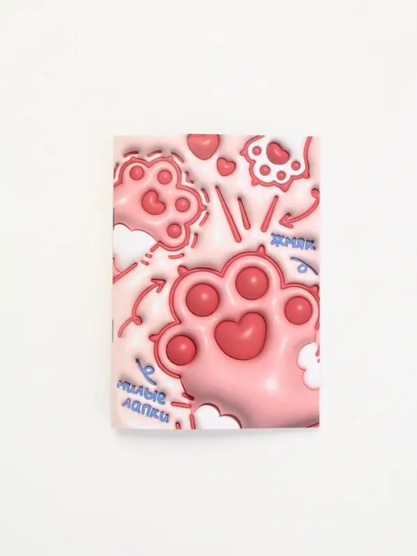 Блокнот А6, 32 л на скрепке, в клетку Блокнот А6, 32 л на скрепке, в клетку "Лапки"