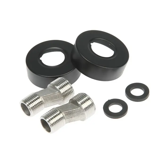 Смеситель для ванны ZEIN ZF3, излив 32 см, с душ набором, нержавеющая сталь, черный