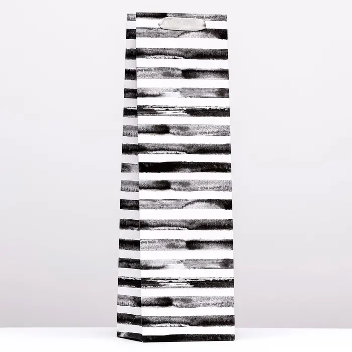 Пакет под бутылку «Полосы», 12×40×10 см