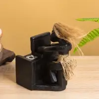 Вечный календарь &laquo;Абориген с компьютером&raquo;, 15&times;11&times;10 см, дерево