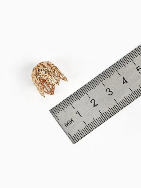 Шапочки для бусин (набор 10 шт.), СМ-051-1, 16&times;15 мм, цвет золото