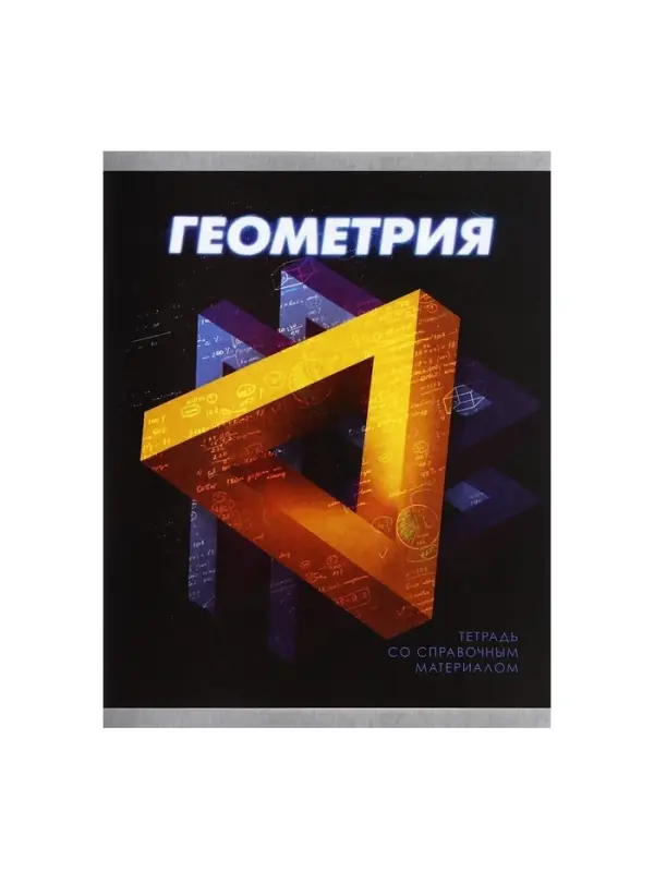 Тетрадь предметная 48 листов в клетку Calligrata «3D. Геометрия», серые листы