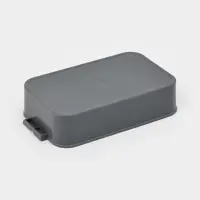 Ланч-бокс, 2 отделения, 2 яруса, с вилкой и ложкой, бутылкой 500мл,20х17х5,5 см, цвет серый   109495