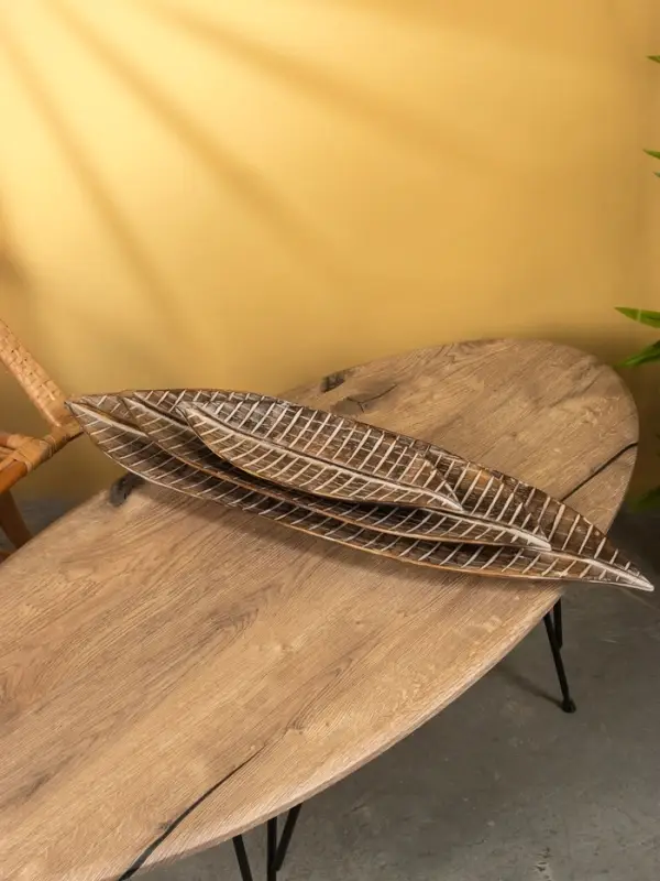 Набор блюд Набор блюд "Листья тропические" дерево, L - 80,60 и 40 см, цв. коричневый