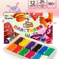 УМ И ХРУМ Пластилин 12 цветов, 180 г