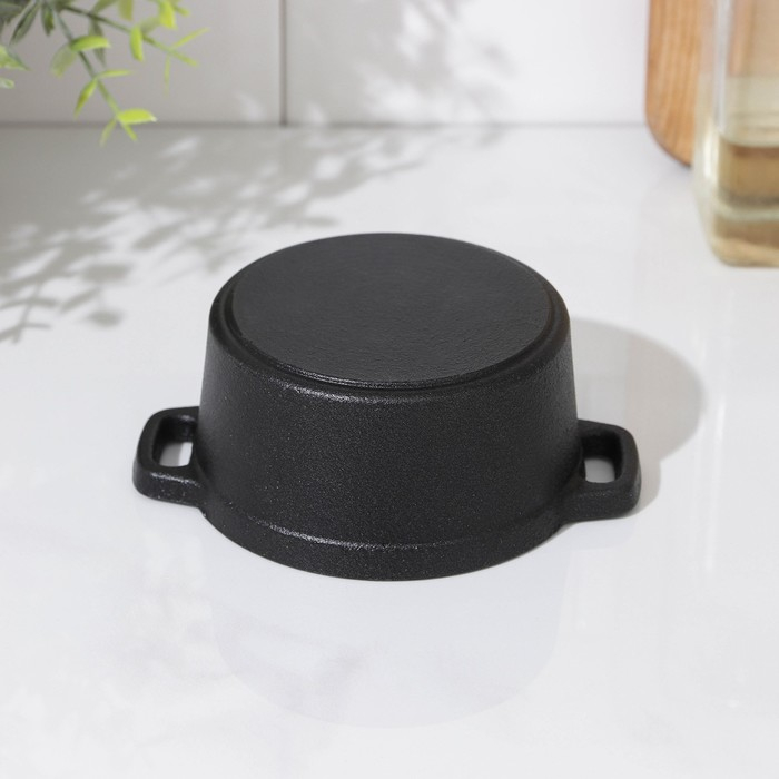 Кастрюля чугунная Volcano, 13×10×6 см, для подачи, цвет чёрный Кастрюля чугунная Volcano, 13×10×6 см, для подачи, цвет чёрный