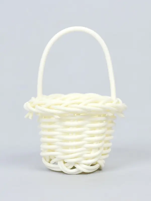 Кукольная миниатюра &laquo;Корзинка&raquo;, цвет белый