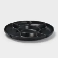 Менажница &laquo;Чёрный Восток&raquo;, 5 секций, пластик, 25&times;2.5 см, диаметр центра 11 см, чёрная