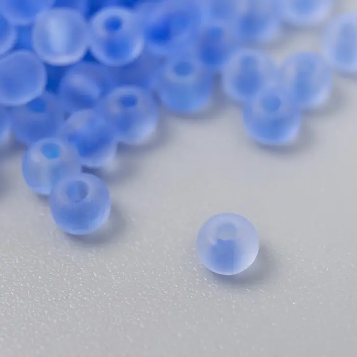 Бисер стекло 8/0  Бисер стекло 8/0 "Матовый полупрозрачный. Джинса" 10 гр