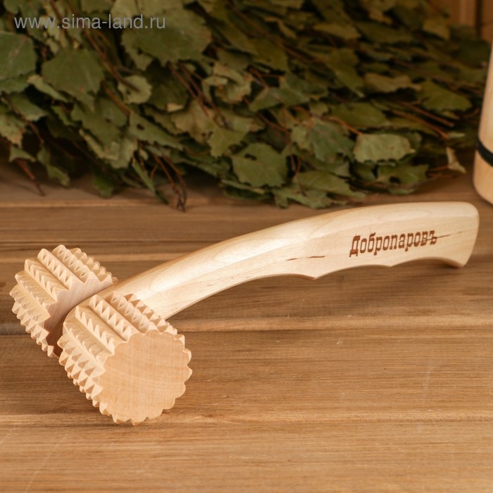 Массажёр банный Массажёр банный "Добропаровъ" зубчатый, с ручкой