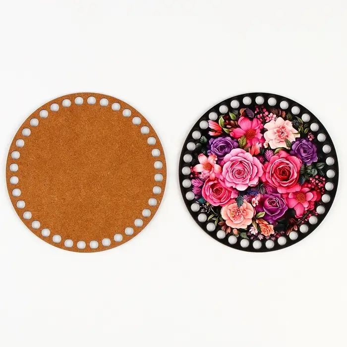 Донышки для вязания 2 в 1 &laquo;Букет цветов&raquo;, круг 15 см, хдф 3 мм