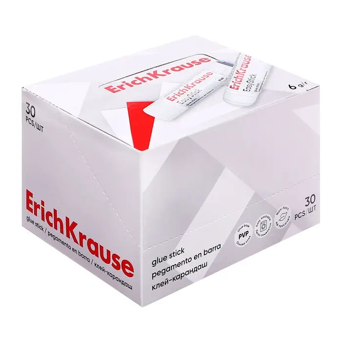 Клей-карандаш ErichKrause Standard, 6 г, быстрое склеивание Клей-карандаш ErichKrause Standard, 6 г, быстрое склеивание