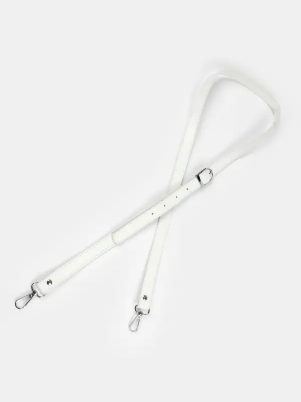 Ручка для сумки из экокожи, с карабинами, 125&times;1.8 см, цвет молочный