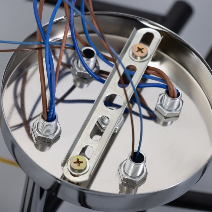 Люстра Люстра "Индис" 6хЕ27 40Вт черно-хромовый 60х60х26 см