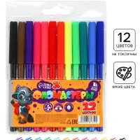 Фломастеры 12 цветов вентилируемый колпачок с европодвесом