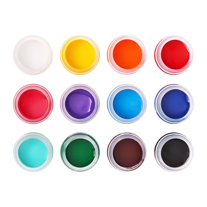 Краска акриловая, набор 12 цветов х 15 мл, Краска акриловая, набор 12 цветов х 15 мл, "Я - Художник!", глянцевые