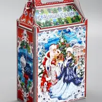 Подарочная новогодняя коробка &laquo;На катке&raquo;, для сладких подарков, 17.8&times;10&times;32.5 см