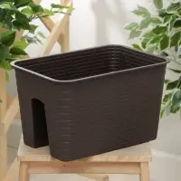 Ящик балконный &laquo;Ротанг&raquo;, 12 л, 39&times;27&times;23 см, пластиковый, на перила, тёмно-коричневый