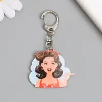 Брелок для ключей на кольце &laquo;Девушка пин ап&raquo;, акрил, 3.9&times;4.5 см