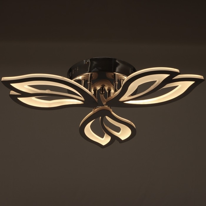 Люстра ГАЛЛОП светодиодная Листопад 60Вт LED 2700-4200К хром 58х58х9,5см