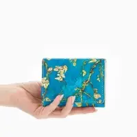 Кошелёк женский на кнопке, 10&times;1.5&times;8 см, с цветочным принтом, зелёный