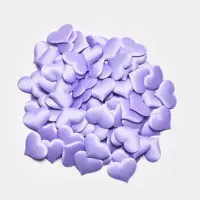 Сердечки декоративные атласные 3.5 см, сиреневые, 100 штук