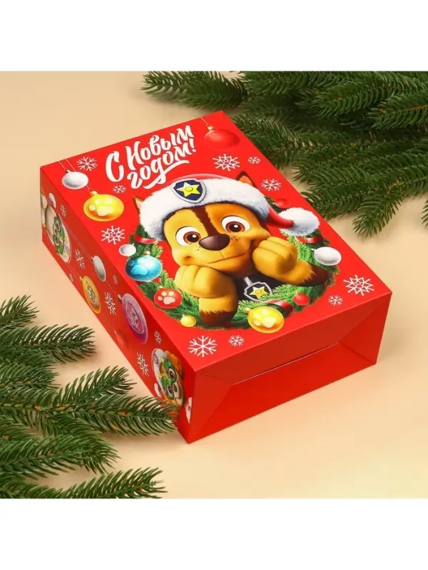 Коробка подарочная, &laquo;С Новым годом&raquo;, 16&times;23&times;7.5 см, Щенячий патруль